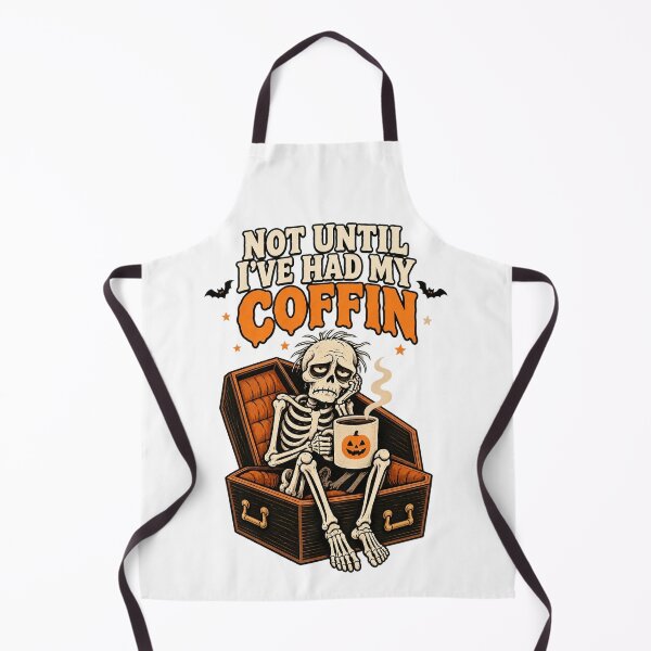 Item preview, Not Until Ive Had My Coffin Funny Skeleton Coffee Design. designed and sold by The-T-In-Retro.