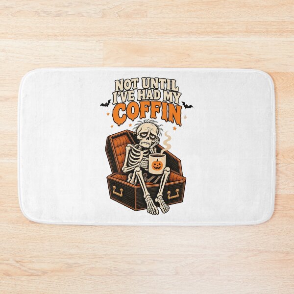 Item preview, Not Until Ive Had My Coffin Funny Skeleton Coffee Design. designed and sold by The-T-In-Retro.