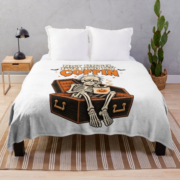 Item preview, Not Until Ive Had My Coffin Funny Skeleton Coffee Design. designed and sold by The-T-In-Retro.