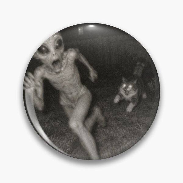Item preview, Creepy Alien Chasing Cat Retro Night Horror designed and sold by will freed18.