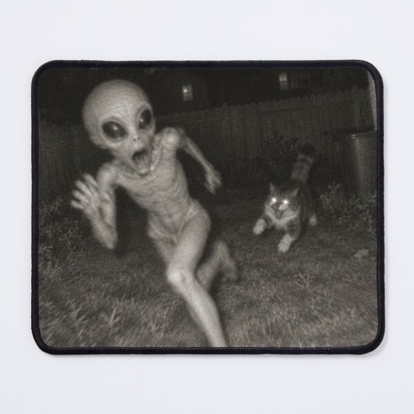 Item preview, Creepy Alien Chasing Cat Retro Night Horror designed and sold by will freed18.