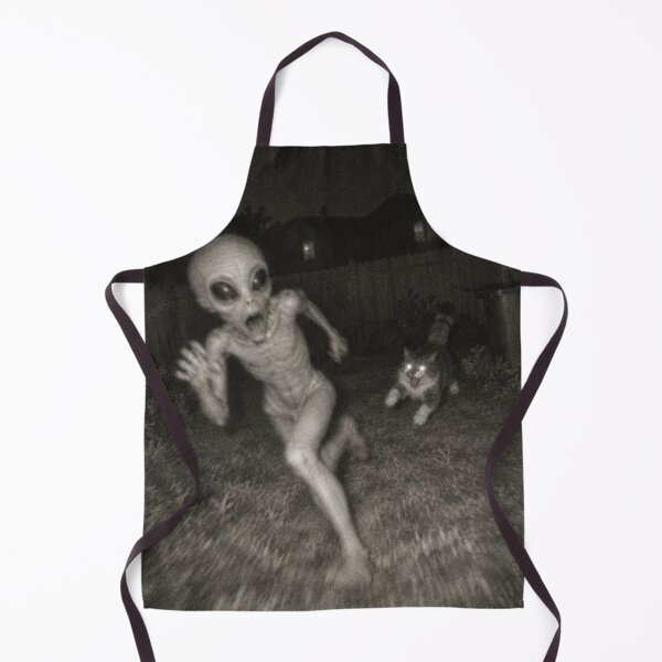 Item preview, Creepy Alien Chasing Cat Retro Night Horror designed and sold by will freed18.