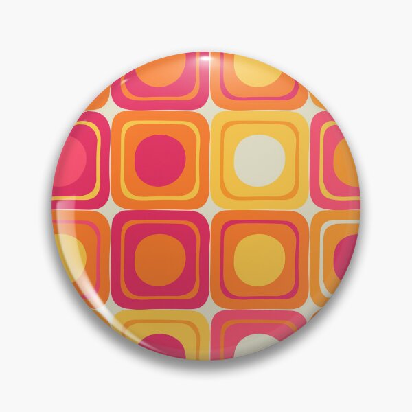 Item preview, Retro 70s Geometric Repeat Pattern Orange Pink Groovy Mid Century designed and sold by JRRTs.