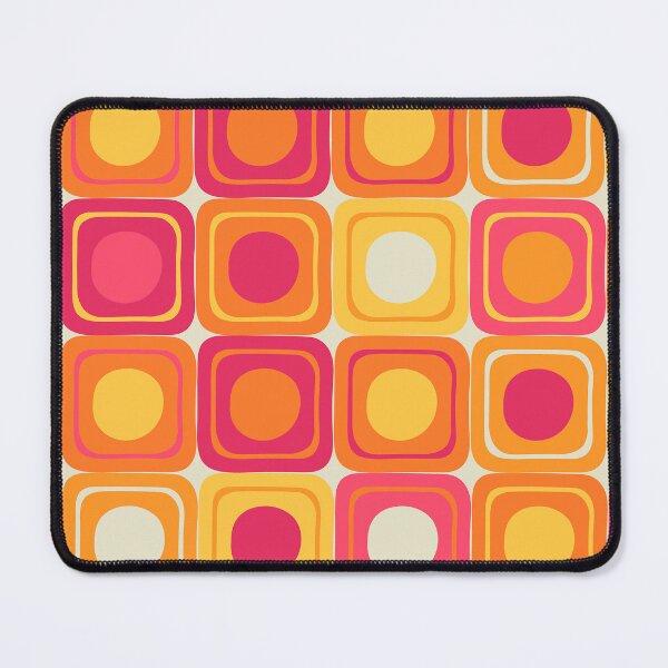 Item preview, Retro 70s Geometric Repeat Pattern Orange Pink Groovy Mid Century designed and sold by JRRTs.