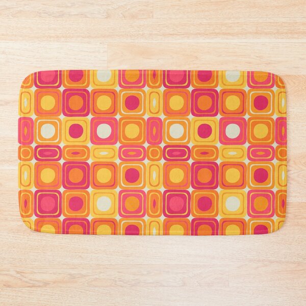 Item preview, Retro 70s Geometric Repeat Pattern Orange Pink Groovy Mid Century designed and sold by JRRTs.