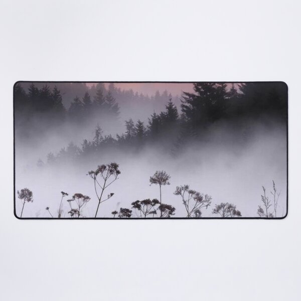 Item preview, Misty Sunset Wildflowers Forest Landscape — Foggy Purple & Orange Nature designed and sold by LYAN-STORE.