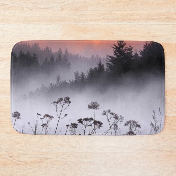 Item preview, Misty Sunset Wildflowers Forest Landscape — Foggy Purple & Orange Nature designed and sold by LYAN-STORE.