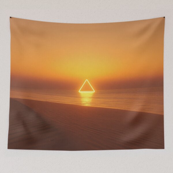 Item preview, Glowing Golden Triangle Over Ocean Desert Sunset designed and sold by monkeybusiness.pt.