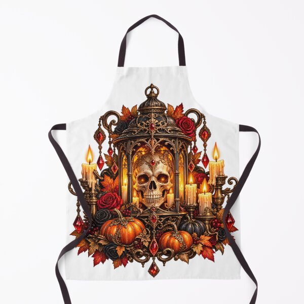 Item preview, Victorian Skull Lantern – Gothic Halloween Emblem designed and sold by Clothes With Smiling Animals Walt Gral.