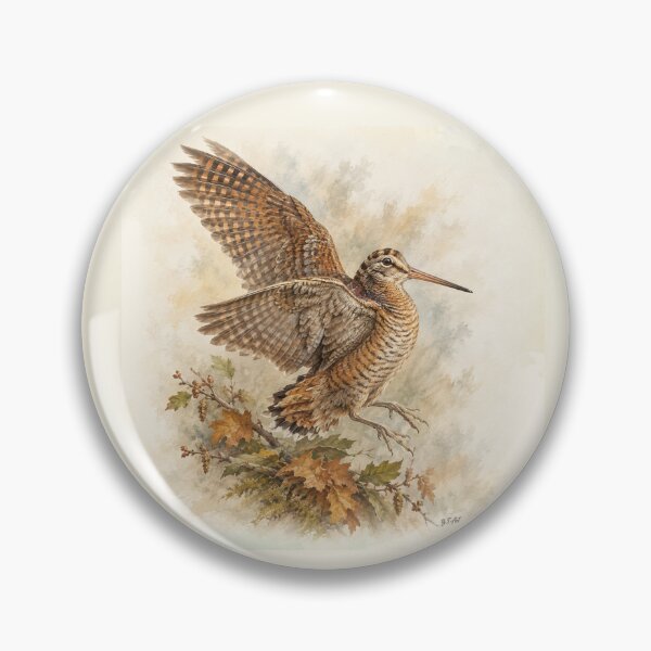 Item preview, Woodcock Hunting Fine Art – Vintage Woodland Bird Painting designed and sold by TammyHunterArt.