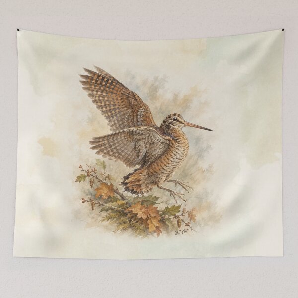Item preview, Woodcock Hunting Fine Art – Vintage Woodland Bird Painting designed and sold by TammyHunterArt.