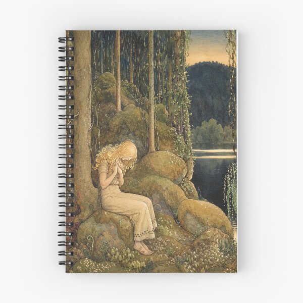 Item preview, Fairy Tale Wall Art, Princess in the Forest Print, John Bauer Vintage Fantasy Illustration designed and sold by RickE.