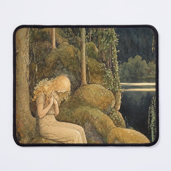 Item preview, Fairy Tale Wall Art, Princess in the Forest Print, John Bauer Vintage Fantasy Illustration designed and sold by RickE.
