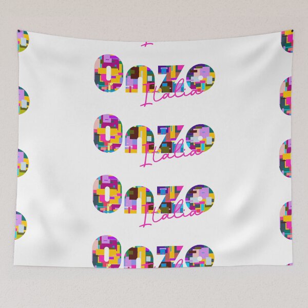 Item preview, Onzo, Savona, Italy, Italia, colorful typography design for travellers designed and sold by Wanderful-roads.
