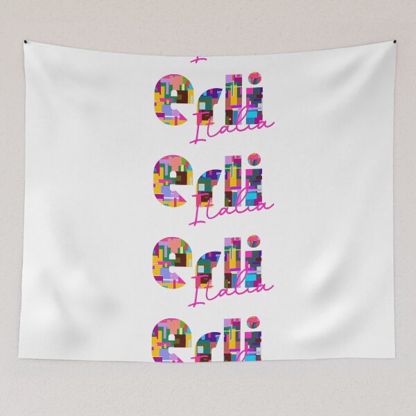 Item preview, Erli, Savona, Italy, Italia, colorful typography design for travellers designed and sold by Wanderful-roads.