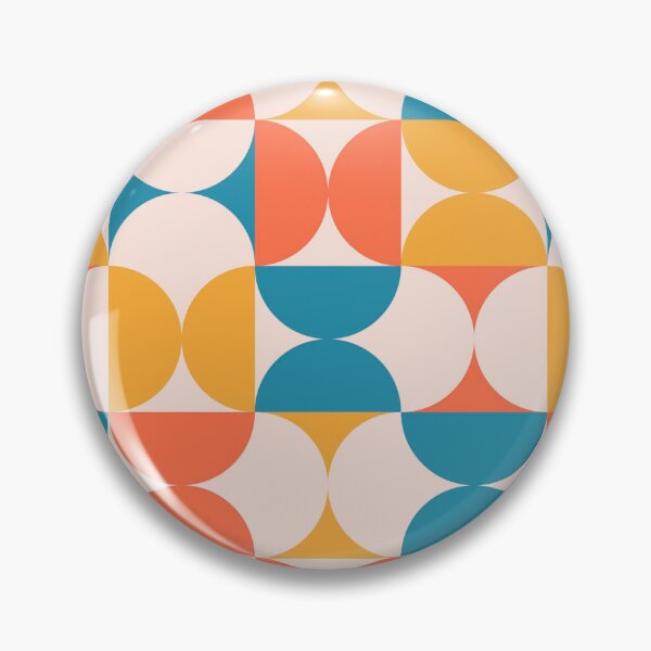 Item preview, Retro 70s Geometric Pattern Teal Orange Mid Century Modern designed and sold by JRRTs.