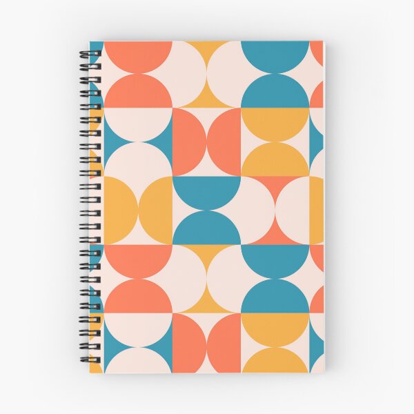 Item preview, Retro 70s Geometric Pattern Teal Orange Mid Century Modern designed and sold by JRRTs.