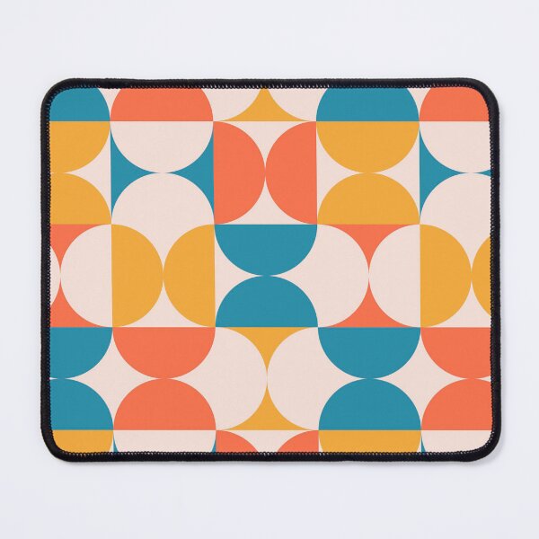 Item preview, Retro 70s Geometric Pattern Teal Orange Mid Century Modern designed and sold by JRRTs.