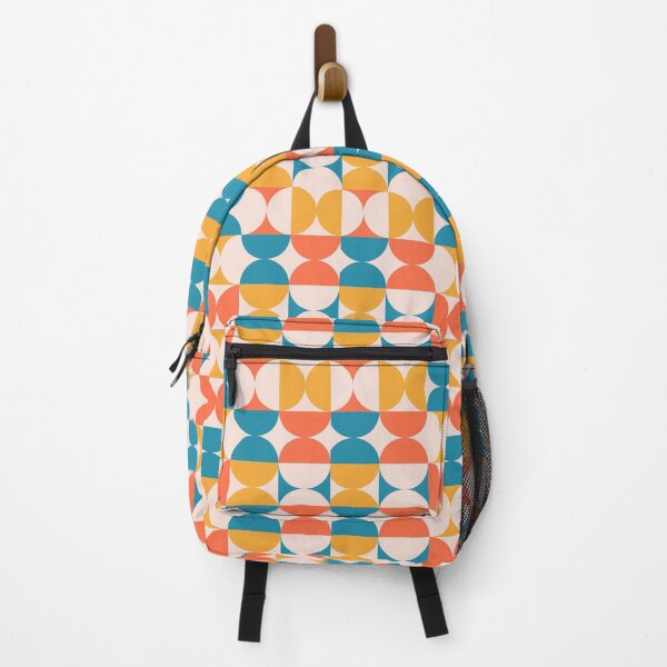 Item preview, Retro 70s Geometric Pattern Teal Orange Mid Century Modern designed and sold by JRRTs.