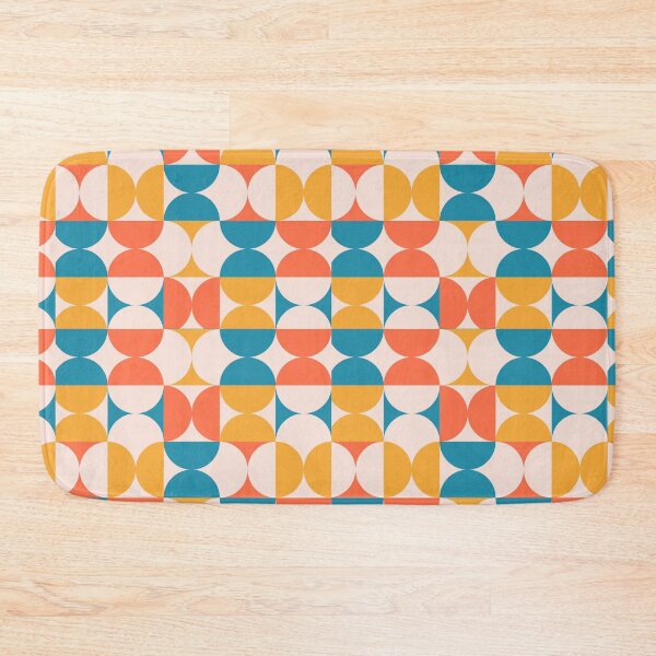 Item preview, Retro 70s Geometric Pattern Teal Orange Mid Century Modern designed and sold by JRRTs.