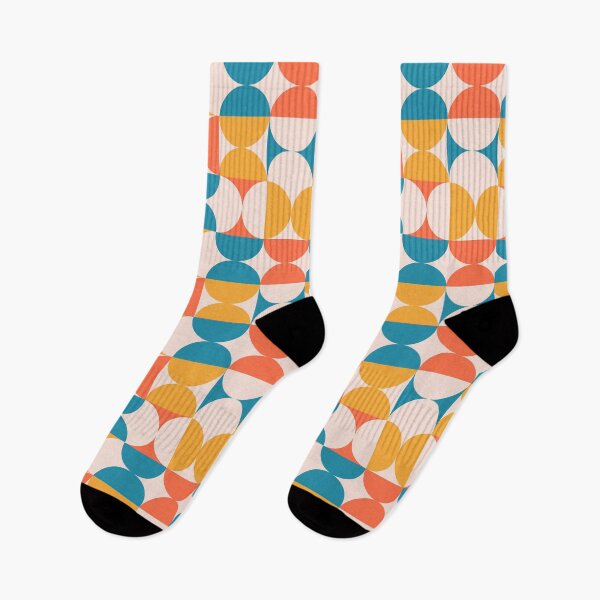 Item preview, Retro 70s Geometric Pattern Teal Orange Mid Century Modern designed and sold by JRRTs.