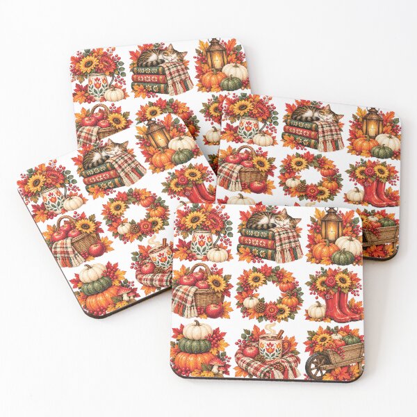 Item preview, Cozy Autumn Harvest Clipart Set with Pumpkins Sunflowers Fall Leaves and Rustic Decor designed and sold by Gold Turtle  Lina.