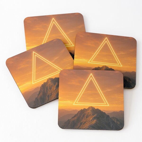 Item preview, Glowing Golden Triangle Over Sunset Mountain Peak designed and sold by monkeybusiness.pt.