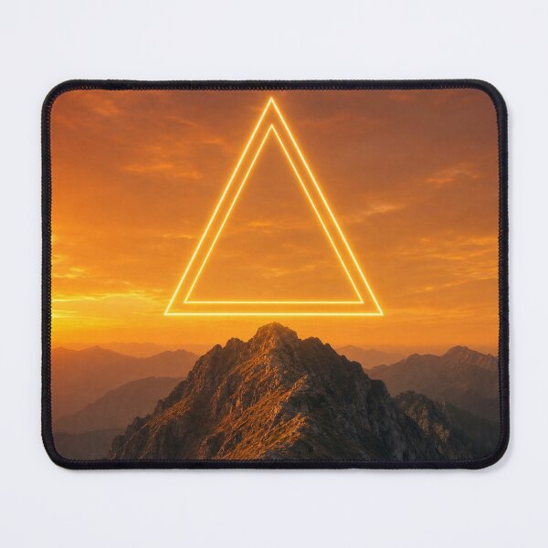 Item preview, Glowing Golden Triangle Over Sunset Mountain Peak designed and sold by monkeybusiness.pt.