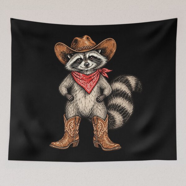 Item preview, Cowboy Raccoon Western Bandana Cute Country Animal designed and sold by will freed18.