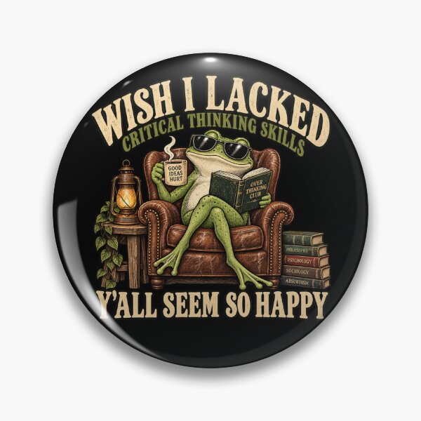 Item preview, Wish I Lacked Critical Thinking Skills Funny Frog Overthinking designed and sold by will freed18.