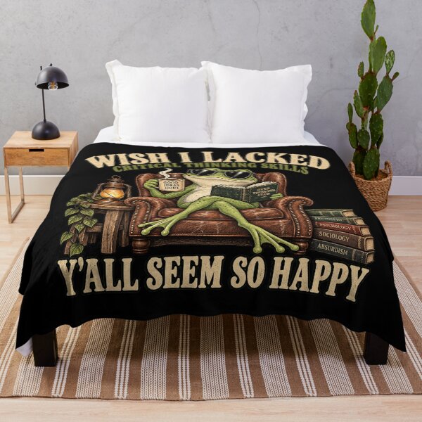 Item preview, Wish I Lacked Critical Thinking Skills Funny Frog Overthinking designed and sold by will freed18.