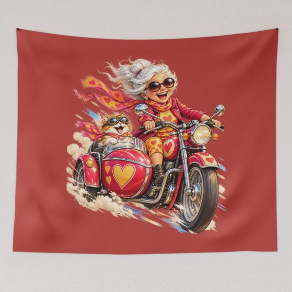 Item preview, Little Old Lady Motorcycle Sidecar — Cat Co-Pilot designed and sold by kornkobart.