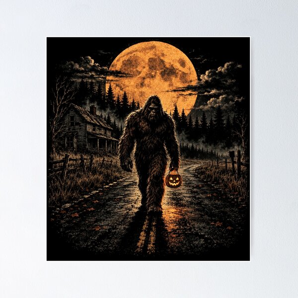 Item preview, Bigfoot Trick or Treat Halloween Full Moon Cryptid designed and sold by will freed18.
