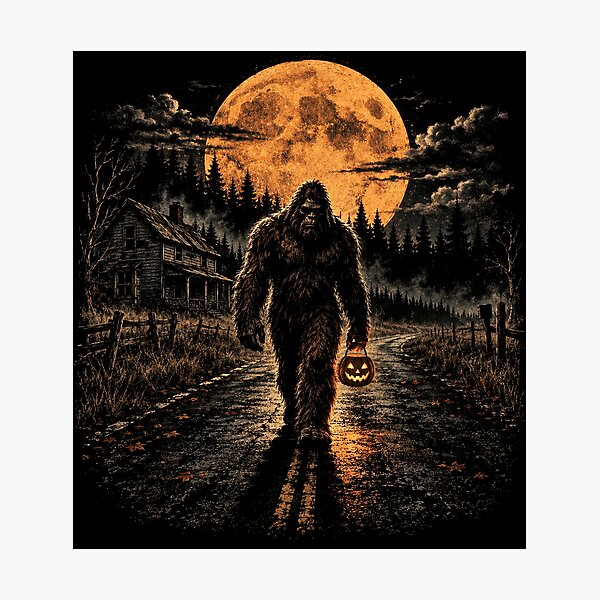 Item preview, Bigfoot Trick or Treat Halloween Full Moon Cryptid designed and sold by will freed18.