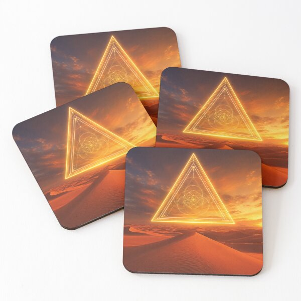 Item preview, Glowing Golden Triangle Mandala Over Sahara Dunes designed and sold by monkeybusiness.pt.
