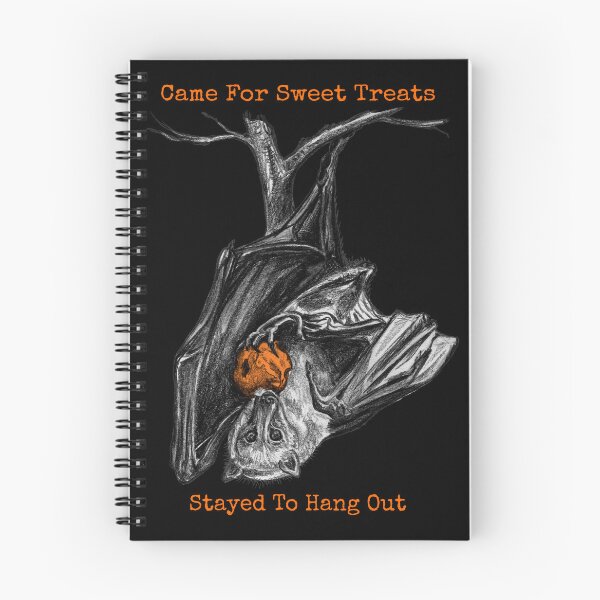Item preview, Cute Flying Fox Bat Came For Sweet Treats Stayed To Hang Out Funny Halloween Art designed and sold by Dina's Fine Arts.