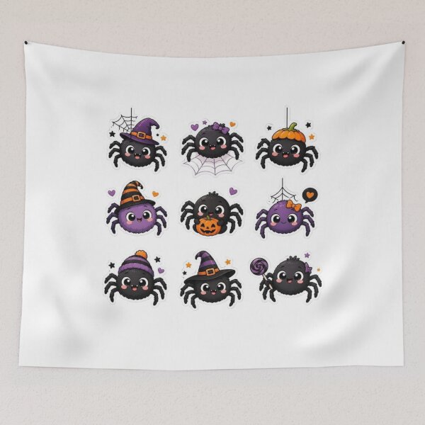 Item preview, Cute Halloween Spider Kawaii Spooky Pumpkin Witch Spider Design designed and sold by anemiche.