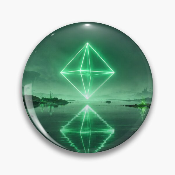 Item preview, Glowing Emerald Octahedron Over Alien Swamp Lake designed and sold by monkeybusiness.pt.