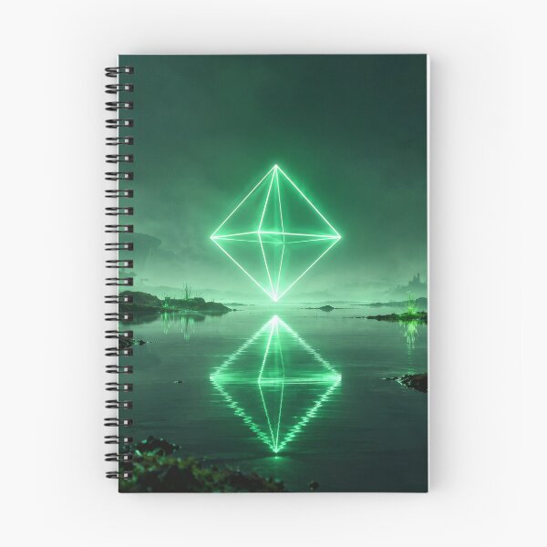 Item preview, Glowing Emerald Octahedron Over Alien Swamp Lake designed and sold by monkeybusiness.pt.