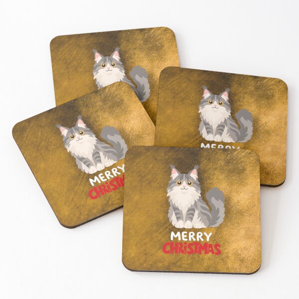 Item preview, Cute Maine Coon Cat Merry Christmas Holiday Art designed and sold by stormk10.