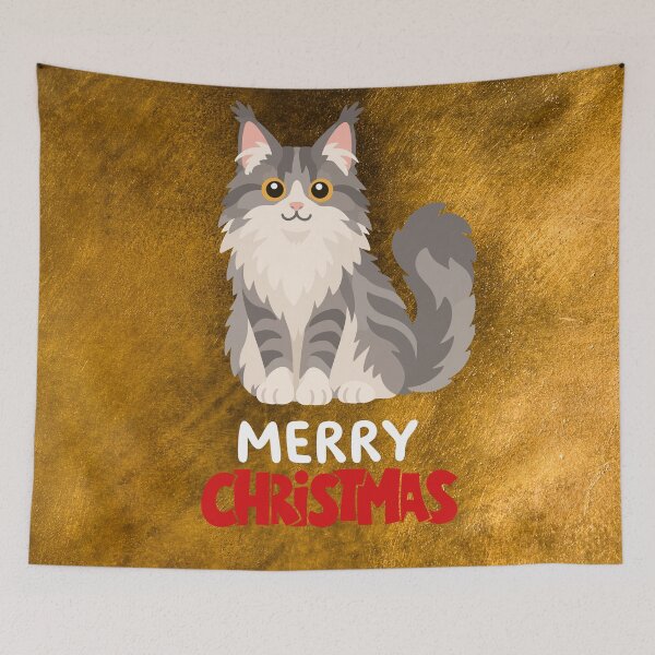 Item preview, Cute Maine Coon Cat Merry Christmas Holiday Art designed and sold by stormk10.