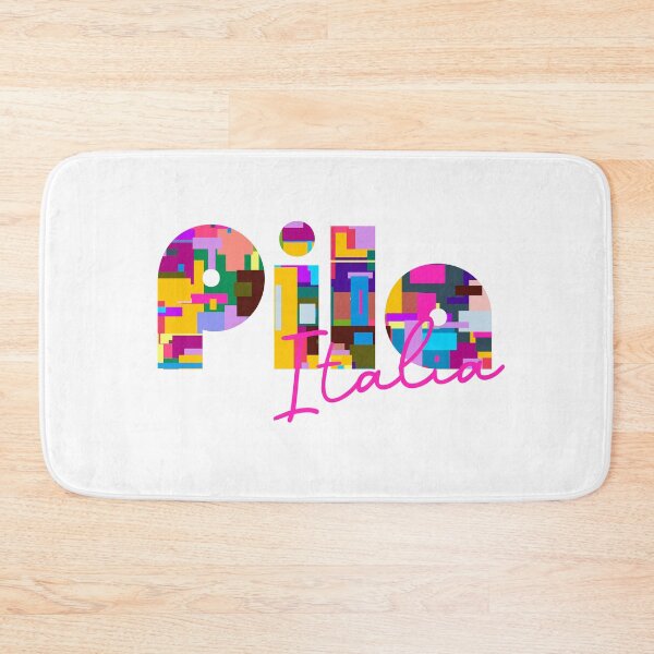 Item preview, Pila, Vercelli, Italy, Italia, colorful typography design for travellers designed and sold by Wanderful-roads.
