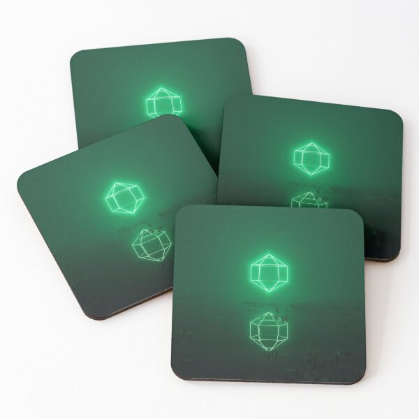 Item preview, Glowing Emerald Polyhedron Portal Over Dark Lake designed and sold by monkeybusiness.pt.