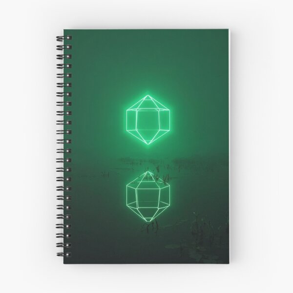 Item preview, Glowing Emerald Polyhedron Portal Over Dark Lake designed and sold by monkeybusiness.pt.