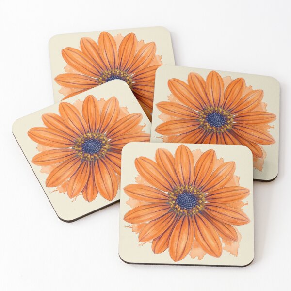 Item preview, Orange Daisy in Watercolor – Botanical Illustration designed and sold by SuperMama1973.