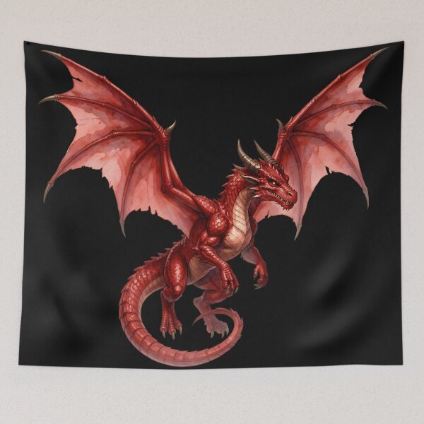 Item preview, Red Dragon in Flight designed and sold by Fanta-sticky.