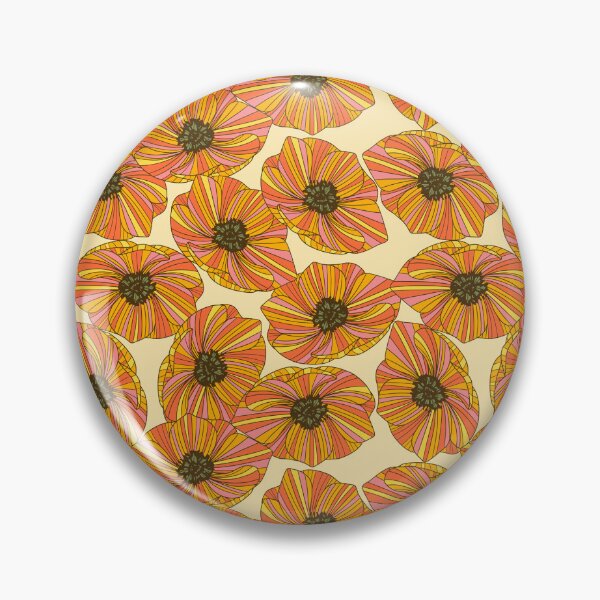 Item preview, Retro 70s Floral Pattern Groovy Orange & Pink Flowers designed and sold by JRRTs.