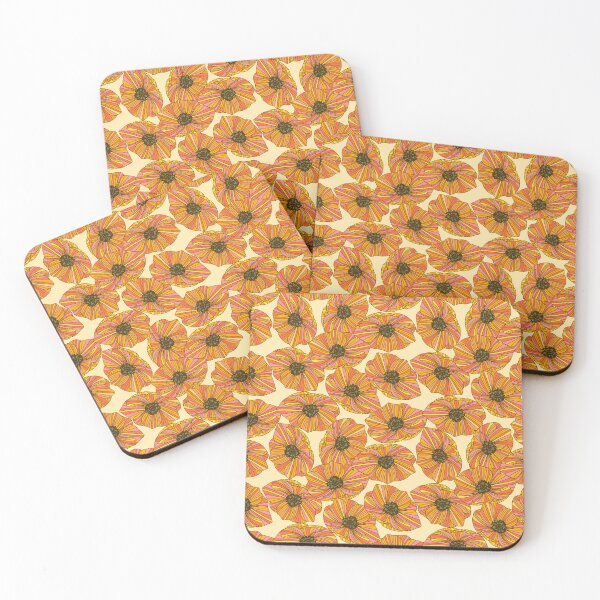 Item preview, Retro 70s Floral Pattern Groovy Orange & Pink Flowers designed and sold by JRRTs.