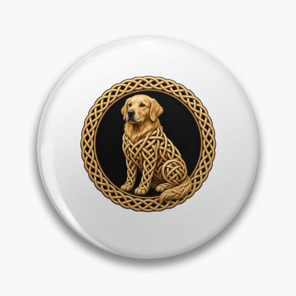 Item preview, Celtic Knot Golden Retriever Roundel designed and sold by Freckled-Monkey.