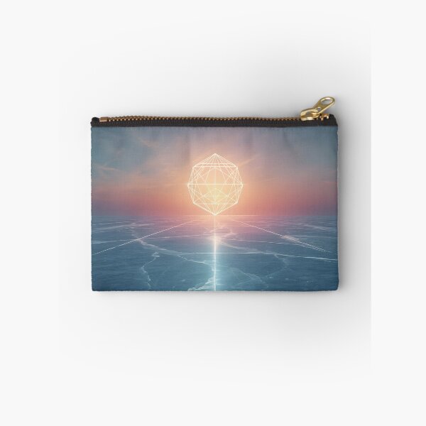 Item preview, Glowing Golden Polyhedron Over Frozen Ice Field designed and sold by monkeybusiness.pt.